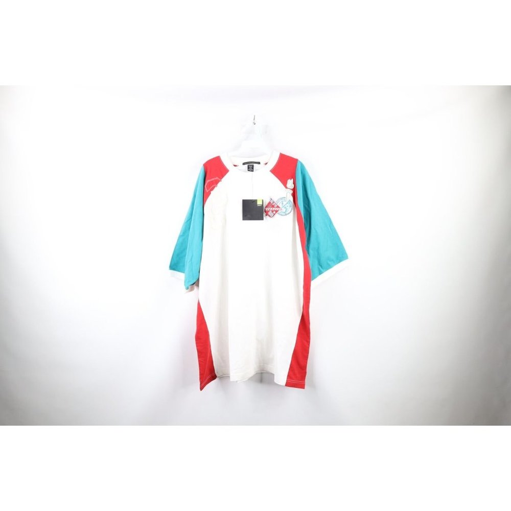 NOS Vtg 90s Marithe Francois Girbaud Mens 2XL Baggy Spell Out Torch T-Shirt
